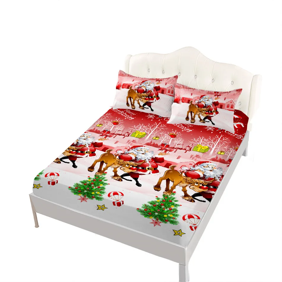 Christmas Deer Bedding Set Red Cartoon Santa Claus Print Fitted Sheet King Queen Bed Linens Festival Gift Bedclothes Sheets Set
Christmas Deer Bedding Set Red Cartoon Santa Claus Print Fitted Sheet King Queen Bed Linens Festival Gift Bedclothes Sheets Set