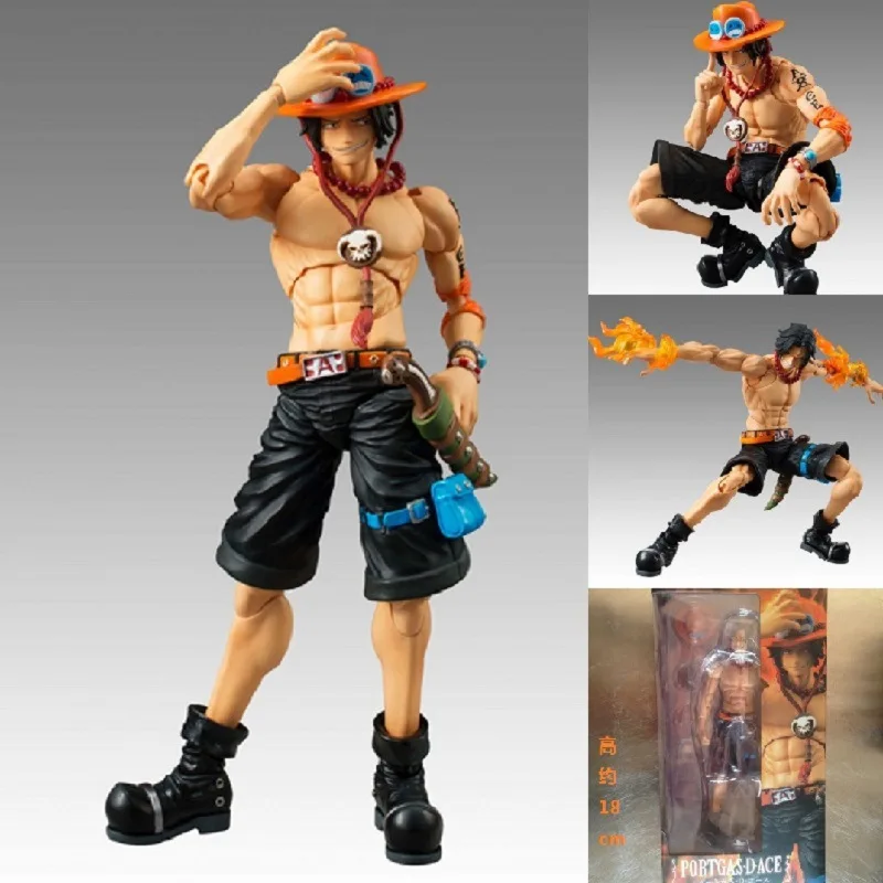 Аниме One Piece 18cm BJD ACE ПВХ экшн фигурка Коллекционная модель игрушки|Игровые фигурки