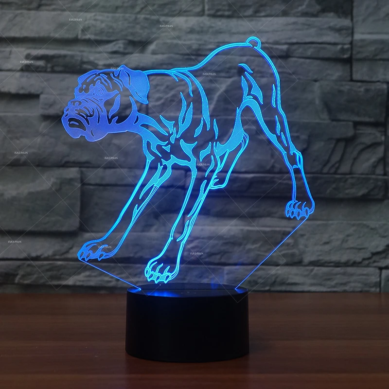 Фото Мультфильм боксер собака формы светодиодные ночные огни 7 - купить