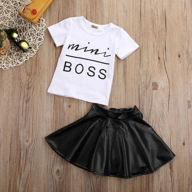 Pudcoco summer girls clothes cotton top t-shirt leather skirt 2pcs kids clothes printed letter children clothing 2T 3T 4T 5T 6T
Pudcoco summer girls clothes cotton top t-shirt leather skirt 2pcs kids clothes printed letter children clothing 2T 3T 4T 5T 6T