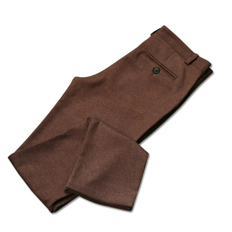 (Пиджак + брюки жилет) одноцветное Цвет коричневый Slim Fit платье мужчина Бизнес