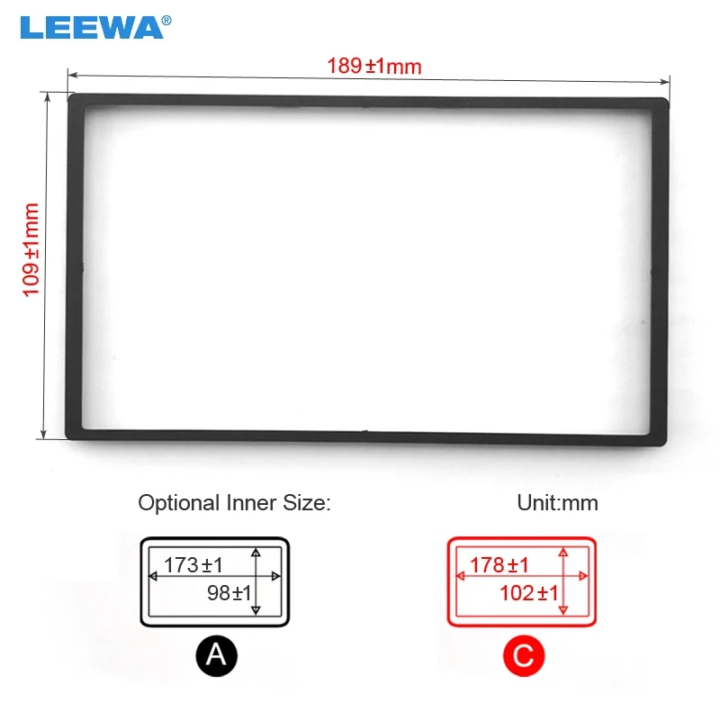 LEEWA 10 шт. автомобильный 2Din Радио Стерео фасции Панель рамка для Honda FIT Chevrolet Epica Dash