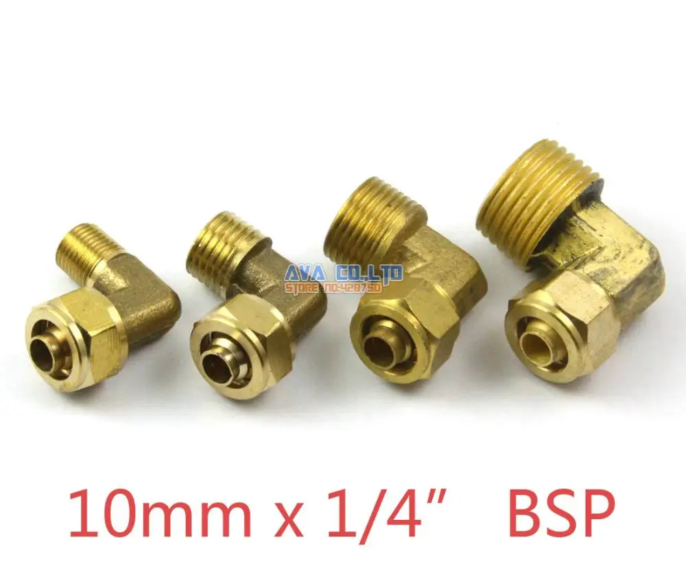 5 Pieces 10mm x 1/4" BSP Brass Elbow Pneumatic Pipe Hose Quick Coupler Connector Coupling Fitting
5 Pieces 10mm x 1/4" BSP Brass Elbow Pneumatic Pipe Hose Quick Coupler Connector Coupling Fitting