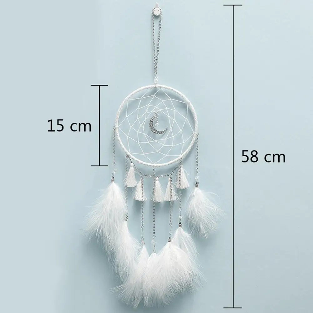 Moon Dream Catcher Hanging Decor Crystal Wind Chime Ornament Dream Catcher Art Hangings Decorations With Rattan Light Feathers
Moon Dream Catcher Hanging Decor Crystal Wind Chime Ornament Dream Catcher Art Hangings Decorations With Rattan Light Feathers