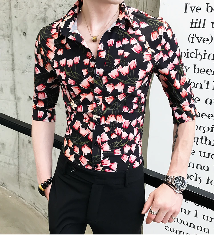 LOLDEAL Summer Men's Cropped Sleeve Shirt Print Shirt, Slim Men's Print Korean Style Casual Shirt
LOLDEAL Summer Men's Cropped Sleeve Shirt Print Shirt, Slim Men's Print Korean Style Casual Shirt