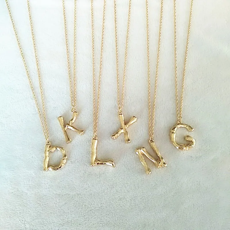 Вечный чудо глэм Geo Bamboo буквенный Алфавит колье Bijoux Pop подарок Bestie Prom Sassy Amazing Ins Trendy
