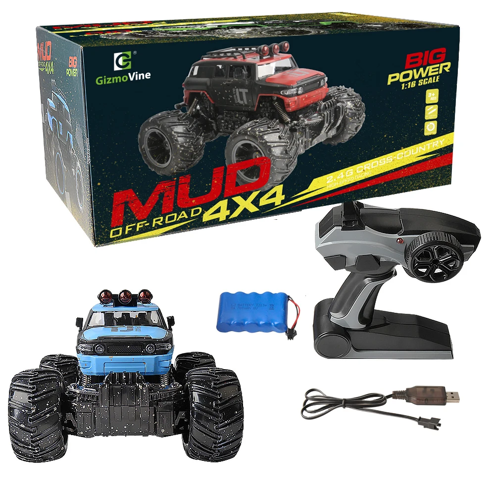 GizmoVine RC автомобилей 2 4 г 1:16 масштаб Рок Гусеничный автомобиля сверхзвуковой Monster