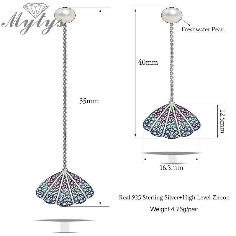 Mytys S925 Sterling Silver Earrings Summer Fashion Ocean shell Dangle Earrings Freshwater Pearls High Quality Fine Jewelry CE415
Mytys S925 Sterling Silver Earrings Summer Fashion Ocean shell Dangle Earrings Freshwater Pearls High Quality Fine Jewelry CE415