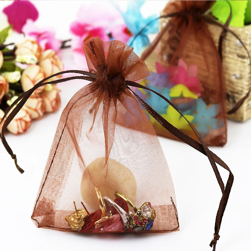 100pcs/lot Coffee Organza Bags 11x16cm Favour Wedding Jewelry Boutique Gifts Packaging Bag Cute Christmas Drawstring Gift Bags
100pcs/lot Coffee Organza Bags 11x16cm Favour Wedding Jewelry Boutique Gifts Packaging Bag Cute Christmas Drawstring Gift Bags