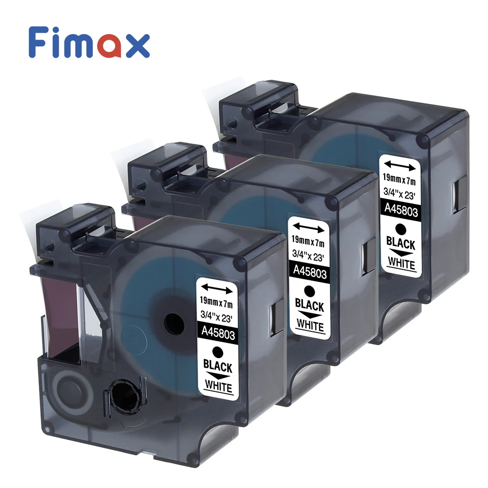 Fimax 3 шт. совместимый с DYMO D1 этикетка принтер лента 45803 19 мм DYMO D1 этикетка лента черная на белом DYMO D1 этикетка
Fimax 3 шт. совместимый с DYMO D1 этикетка принтер лента 45803 19 мм DYMO D1 этикетка лента черная на белом DYMO D1 этикетка