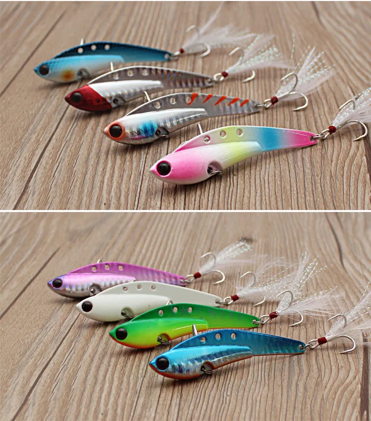 Ufishing Metal VIB Bait 10 Pieces/Lot Sinking Fishing Lures with Feather Hooks 13g 18g 25g 30g Fresh water Fish Bait
Ufishing Metal VIB Bait 10 Pieces/Lot Sinking Fishing Lures with Feather Hooks 13g 18g 25g 30g Fresh water Fish Bait
