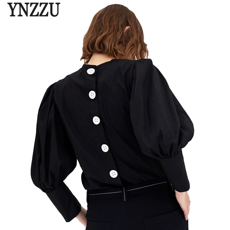YNZZU Casual Black Women Blouse Shirt New Spring Chic Puff Sleeve Loose Cotton Back Buttons Lady Blouse Women Tops YT330
YNZZU Casual Black Women Blouse Shirt New Spring Chic Puff Sleeve Loose Cotton Back Buttons Lady Blouse Women Tops YT330