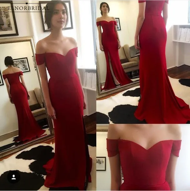 Cheap Red Off The Shoulder Prom Dresses 2021 vestido de fiesta Sexy Side Split Formal Evening Gowns Special Occasion Dress
Cheap Red Off The Shoulder Prom Dresses 2021 vestido de fiesta Sexy Side Split Formal Evening Gowns Special Occasion Dress