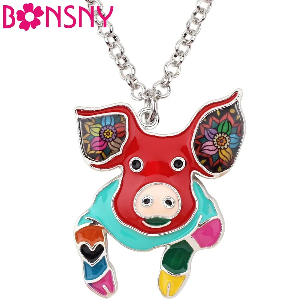 Bonsny Alloy Enamel Lovely Floral Pig Piggy Necklace Choker Chain Collar Pendant Jewelry For Women Girls Lady Animal Accessory
Bonsny Alloy Enamel Lovely Floral Pig Piggy Necklace Choker Chain Collar Pendant Jewelry For Women Girls Lady Animal Accessory