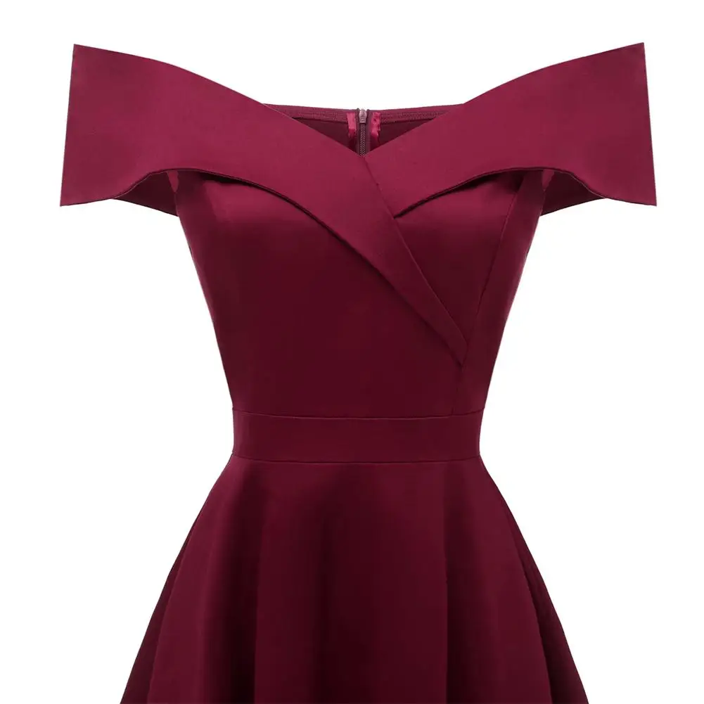Женское винтажное свободное платье в стиле рокабилли 50s 60s винно-красное женское