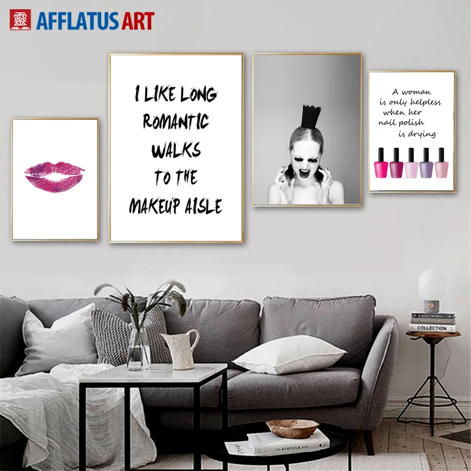 Fashion Girl Lip Nail Polish Black Crown Wall Art Canvas Painting Nordic Posters And Prints Wall Pictures For Living Room Decor
Fashion Girl Lip Nail Polish Black Crown Wall Art Canvas Painting Nordic Posters And Prints Wall Pictures For Living Room Decor