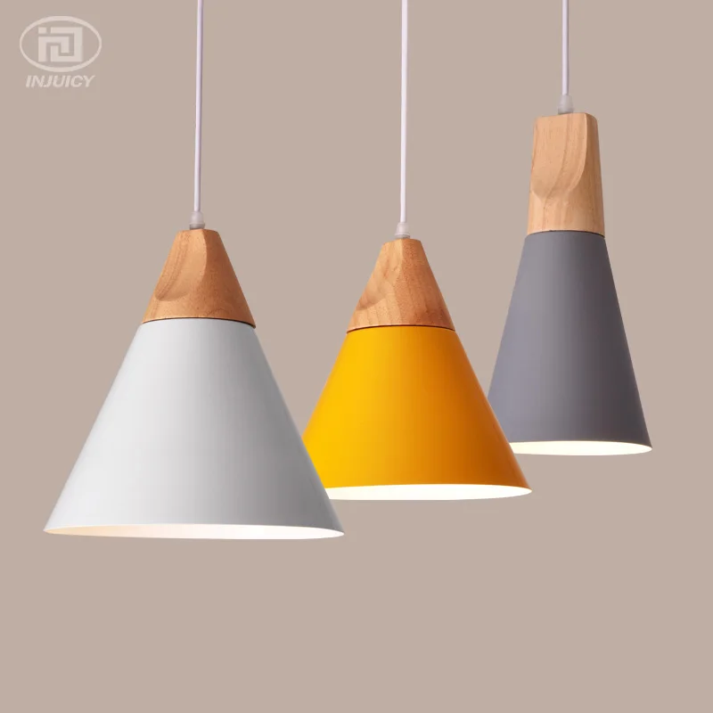 Modern LED Simple Pendant Lights Aluminum Colorful Lampshade Nordic Wooden Hanging Lamp Restaurant Bar Coffee Shop Ceiling Lamp
Modern LED Simple Pendant Lights Aluminum Colorful Lampshade Nordic Wooden Hanging Lamp Restaurant Bar Coffee Shop Ceiling Lamp