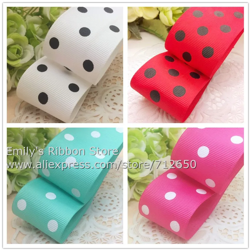 4 new colors 1-1/2"(38mm) width dots printed grosgrain ribbon bakery gift packaging tape hairbow clothing accessory 10 yards
4 new colors 1-1/2"(38mm) width dots printed grosgrain ribbon bakery gift packaging tape hairbow clothing accessory 10 yards