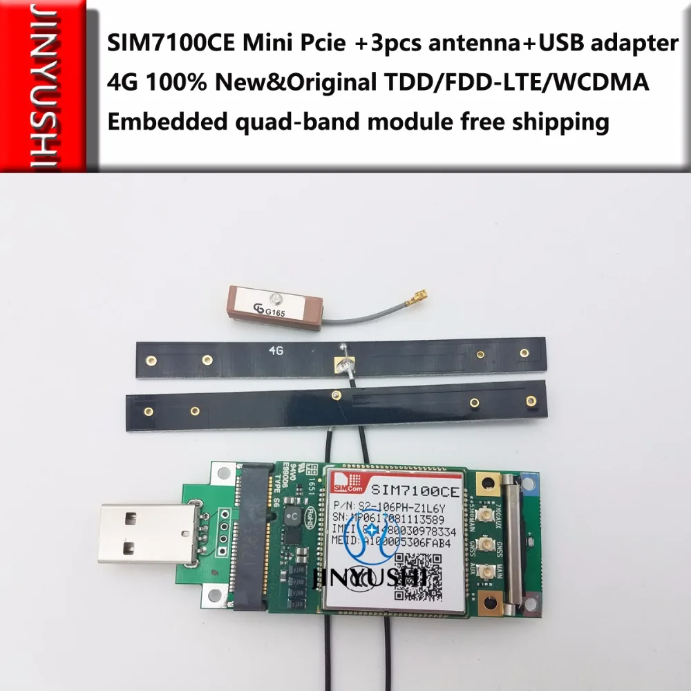 SIMCOM SIM7100CE + 3 шт. антенны + USB-адаптер Mini Pcie 4G 100% Новинка и оригинальная фотография/Φ/WCDMA Встроенный четырехдиапазонный модуль
SIMCOM SIM7100CE + 3 шт. антенны + USB-адаптер Mini Pcie 4G 100% Новинка и оригинальная фотография/Φ/WCDMA Встроенный четырехдиапазонный модуль