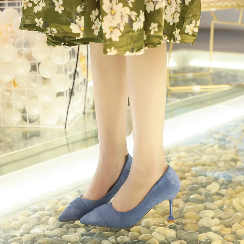 2019 Spring Women's Party Shoes High Thin Heels Handmade mouth pointed brand designer Shoes Fashion Sexy Suede Shoes
2019 Spring Women's Party Shoes High Thin Heels Handmade mouth pointed brand designer Shoes Fashion Sexy Suede Shoes