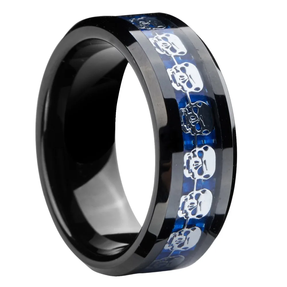 8mm Black Tungsten Carbide Ring Silver Skull Ring Inlay Fancy Engagement Rings Black Friday Gifts
8mm Black Tungsten Carbide Ring Silver Skull Ring Inlay Fancy Engagement Rings Black Friday Gifts