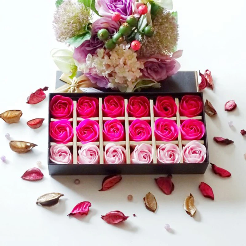18 шт. творческие градиентные имитация розы 4 типа красивых цветов|rose soap flower|soap