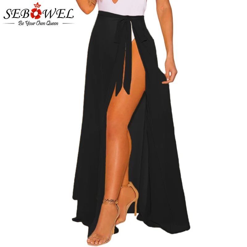 SEBOWEL 2020 Summer Sexy Beach Boho Skirt Women Chiffon Long Maxi Skirt Female Asymmetrical Split White Black Sheer Wrap Skirt
SEBOWEL 2020 Summer Sexy Beach Boho Skirt Women Chiffon Long Maxi Skirt Female Asymmetrical Split White Black Sheer Wrap Skirt