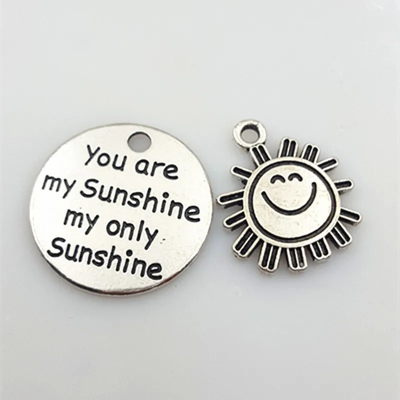 20pcs/lot 25mm ancient silver color disc tag letter you are my sunshine my only sunshine charms pendant for DIY Jewelry making
20pcs/lot 25mm ancient silver color disc tag letter you are my sunshine my only sunshine charms pendant for DIY Jewelry making