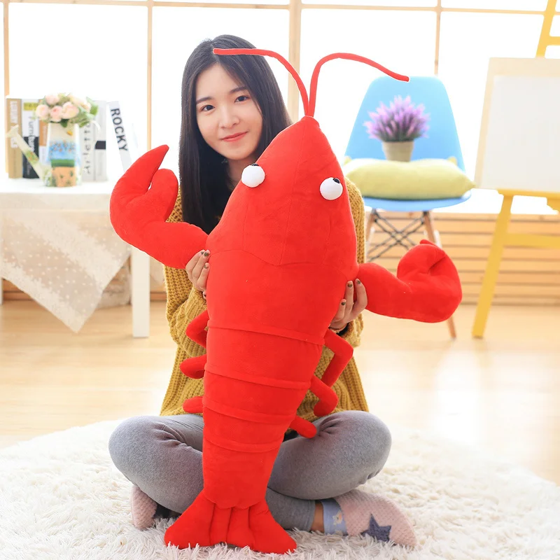 1PC Simulation Lobster Plush Toy Doll Stuffed Sea Animal lobster pillow Creative Soft Kid Toys 30/55/80cm
