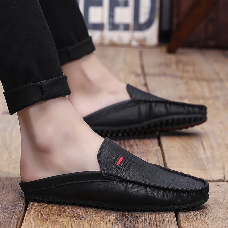 Ifrich Summer Pu Leather Shoes For Male Black Casual Man Sneakers Slip On Half Drag Men Shoes Rubber Bottoms Half slippers
Ifrich Summer Pu Leather Shoes For Male Black Casual Man Sneakers Slip On Half Drag Men Shoes Rubber Bottoms Half slippers