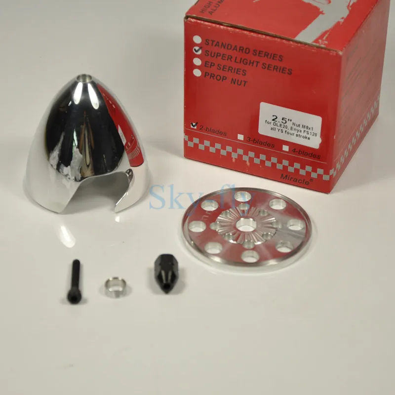 Miracle Aluminum 63.5mm 2.5" Spinner Two Blades Special Drilled For DLE Engine DLE20 All YS Four Stroke Engine
Miracle Aluminum 63.5mm 2.5" Spinner Two Blades Special Drilled For DLE Engine DLE20 All YS Four Stroke Engine
