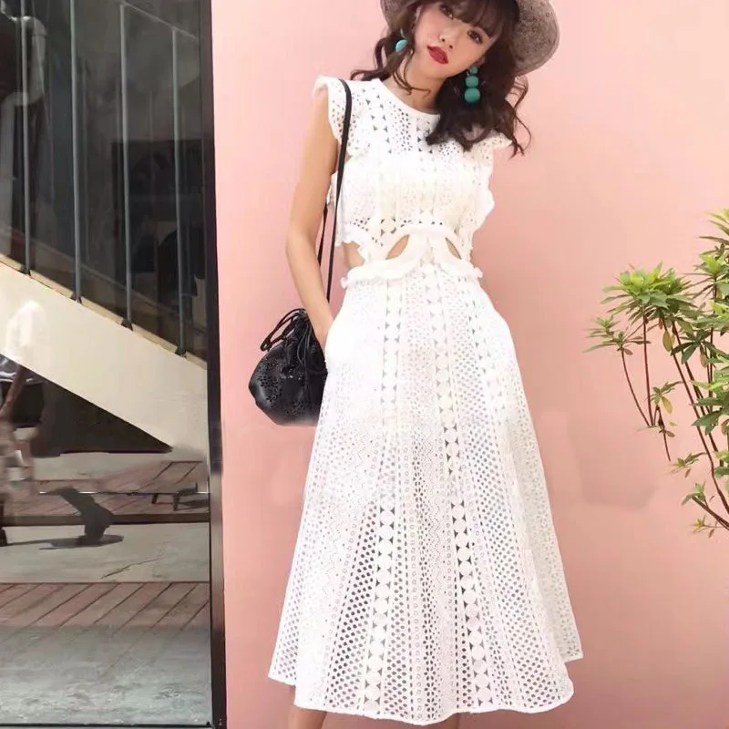 New Self Portrait Dress For Women 2019 Summer Designer Sexy Hollow Out Waist Lace Ruffles Dresses Ladies Slim Maxi Long Vestidos
New Self Portrait Dress For Women 2019 Summer Designer Sexy Hollow Out Waist Lace Ruffles Dresses Ladies Slim Maxi Long Vestidos