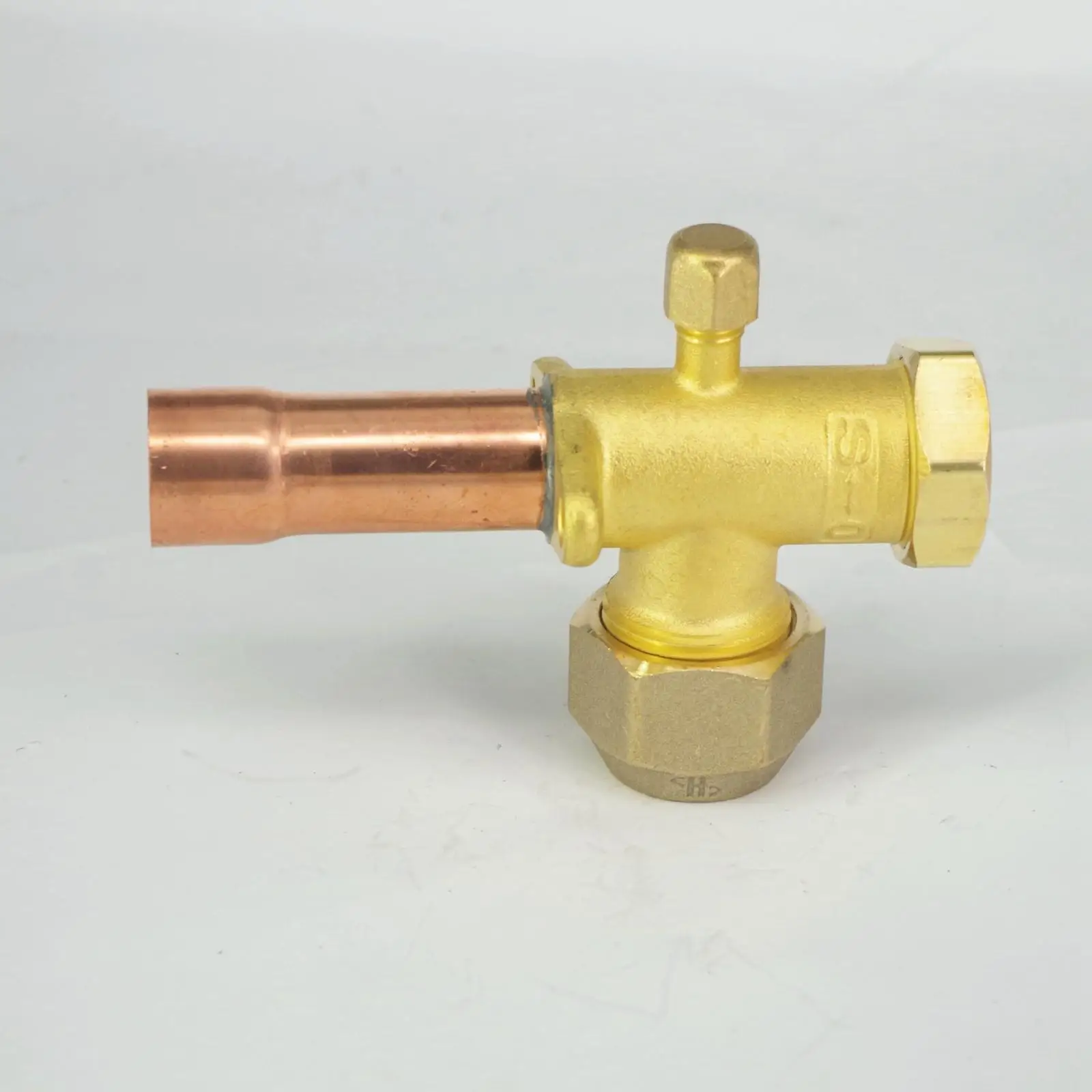 Fit 7/8" 22.23mm OD Copper Tube 3 Ways Air Conditioner Angle Stop Valve Fitting