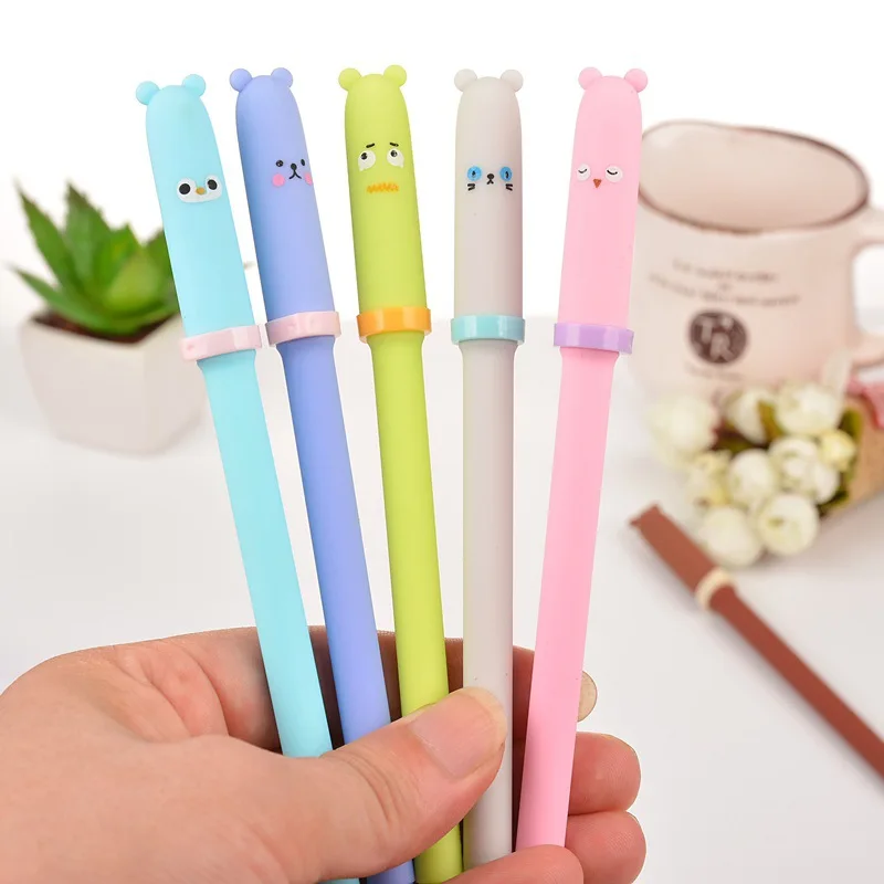 10 pcs/lot Cute Cartoon Bear Canetas Neutral Gel Pens for Student Kids School Office Writing Gel-Ink Pen Stationery Supplies
10 pcs/lot Cute Cartoon Bear Canetas Neutral Gel Pens for Student Kids School Office Writing Gel-Ink Pen Stationery Supplies