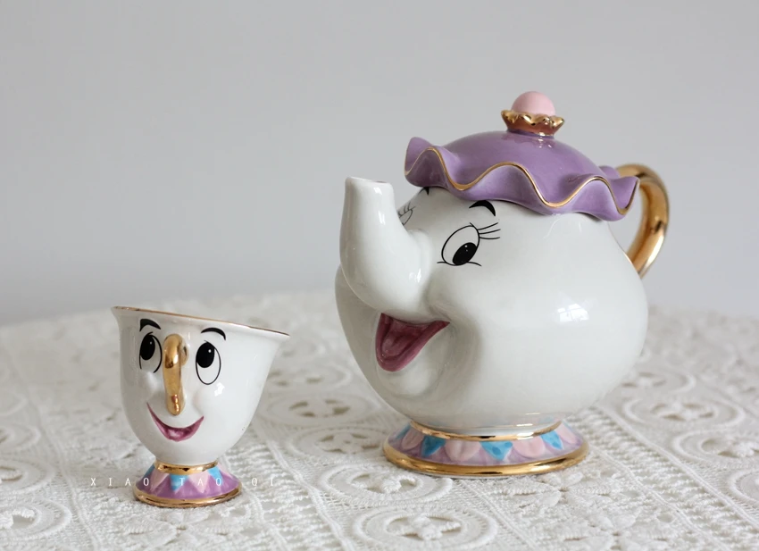 Семейный старинный мультфильм Красавица и чудовище чайный горшок кружка Mrs Potts