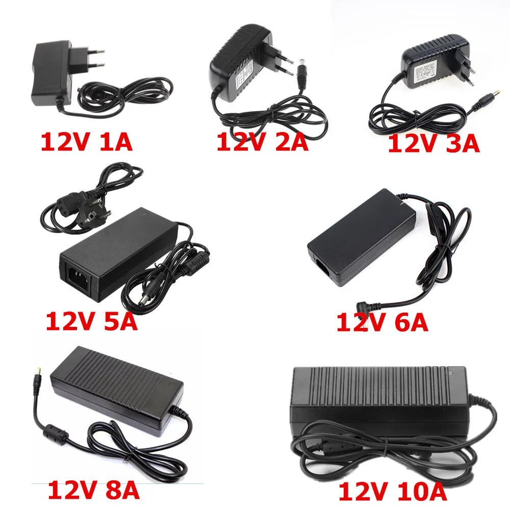 12V Питание AC100 ~ 240V до светодиодный адаптер переключатель 1A 2A 3A 5A 6A 8A 10A 20A