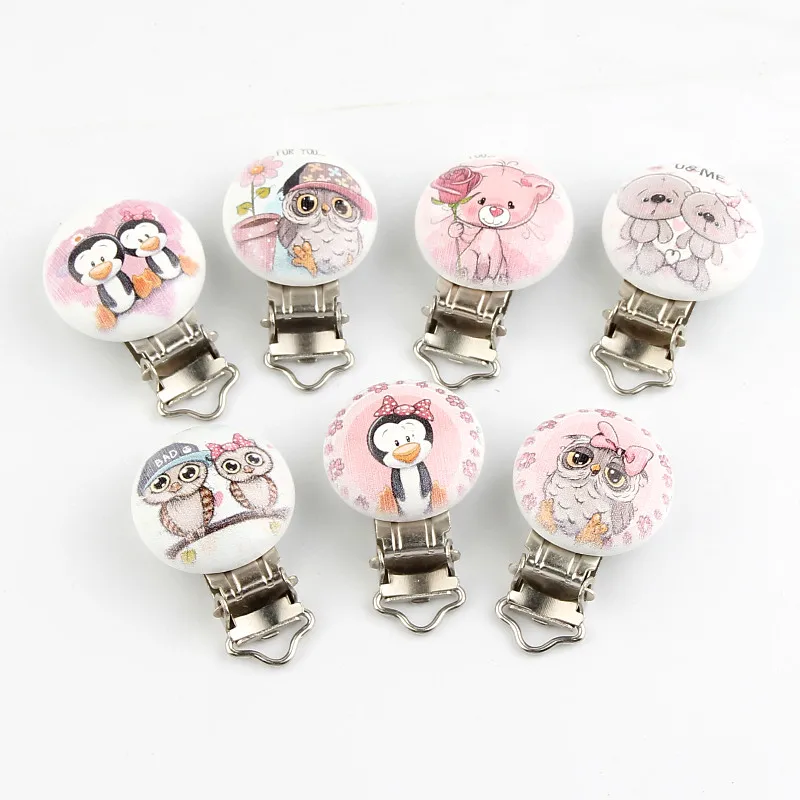Cute Infant Soother Clasps Pacifier clip 10Pcs Baby Pacifier Clips Cartoon Owl and Penguin Pattern Wood Metal Holders 45x29mm
Cute Infant Soother Clasps Pacifier clip 10Pcs Baby Pacifier Clips Cartoon Owl and Penguin Pattern Wood Metal Holders 45x29mm