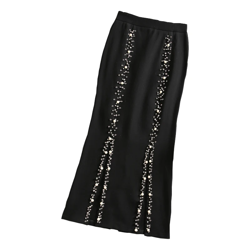Micosoni European 2018 Autumn / Winter New Office Lady Empire Mid-calf Length Beading Slim Black Joker Trumpet Skirts Plus Size
Micosoni European 2018 Autumn / Winter New Office Lady Empire Mid-calf Length Beading Slim Black Joker Trumpet Skirts Plus Size