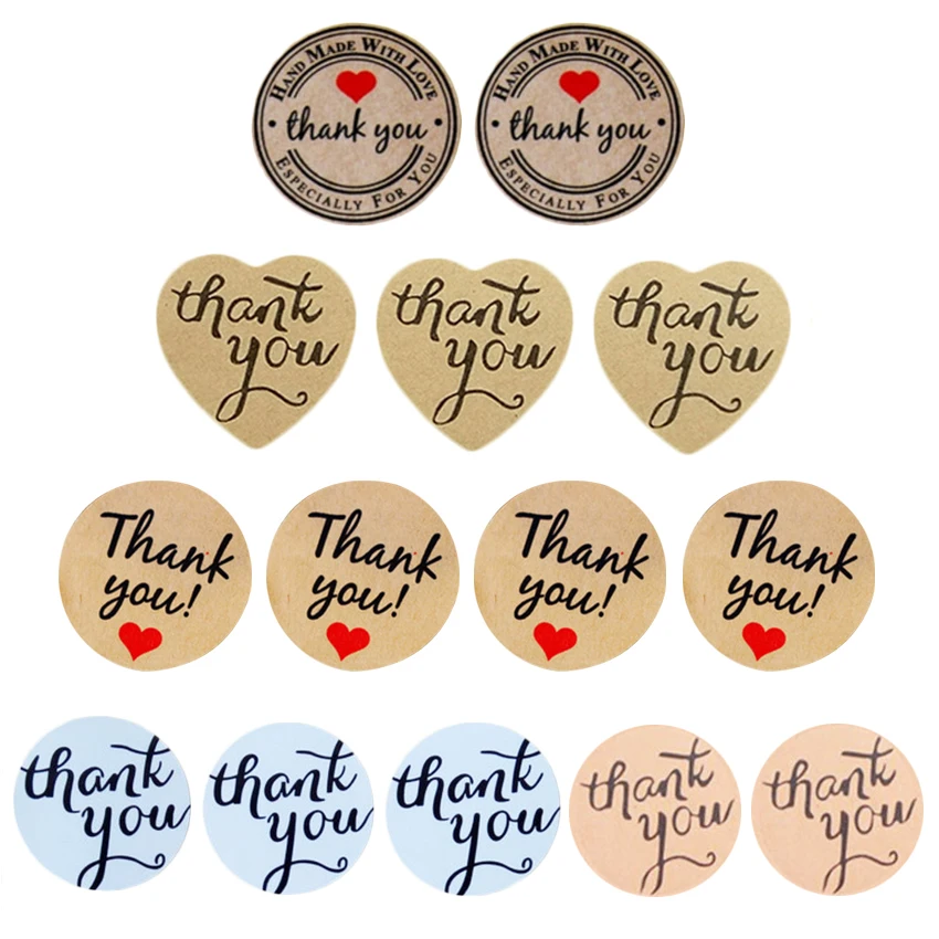 120 шт ручной работы wtih Красное сердце с надписью Love Thank you круглый Скрапбукинг