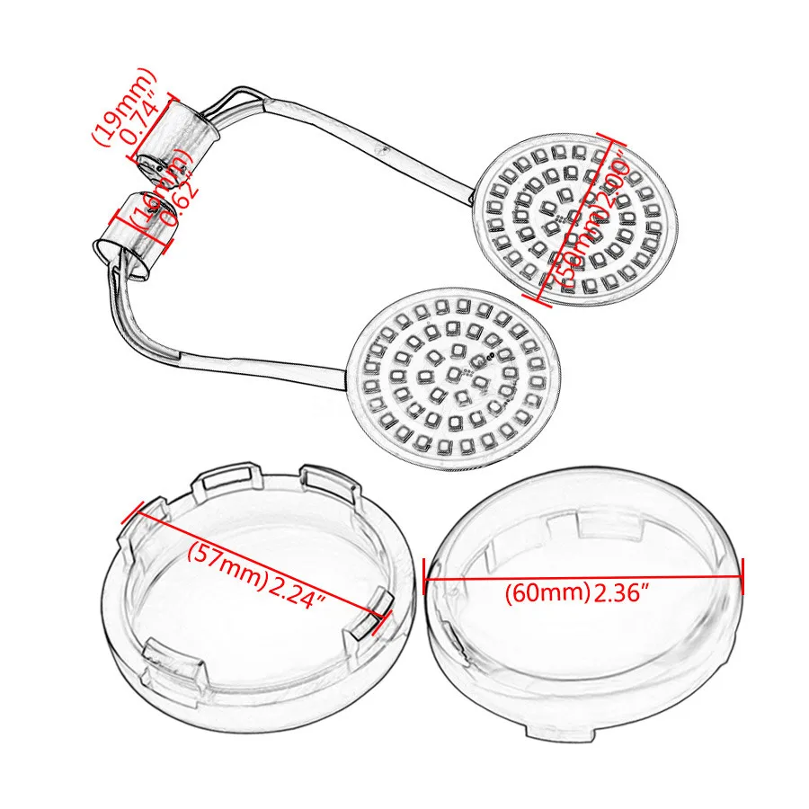 2 pair Bullet 1157 White/Amber 2" LED Turn Signal Inserts+Smoke Cover Fits For Harley
2 pair Bullet 1157 White/Amber 2" LED Turn Signal Inserts+Smoke Cover Fits For Harley