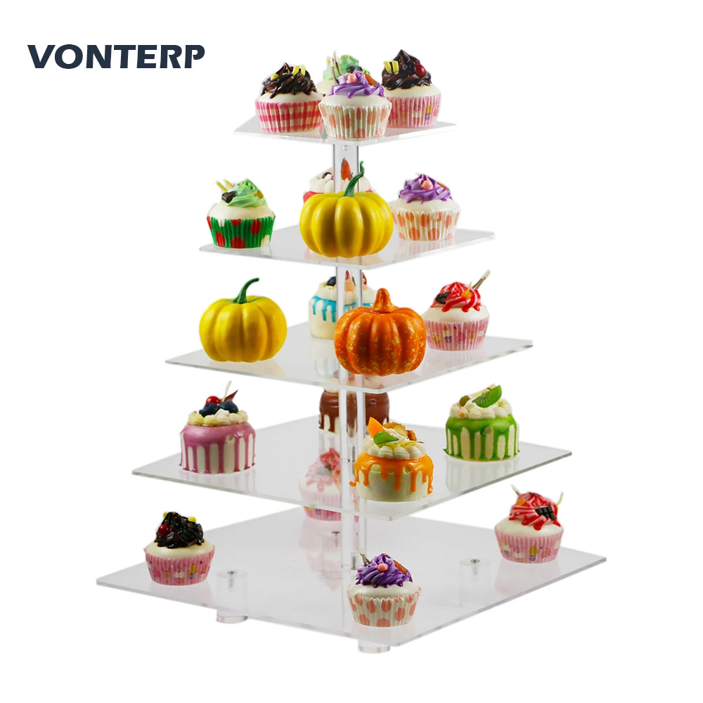HMROVOOM 1 PC square 5 Tier Transparent Acrylic Cupcake Stand /acrylic cake stand with base 5 Tier Square(4" between 2 layers)
HMROVOOM 1 PC square 5 Tier Transparent Acrylic Cupcake Stand /acrylic cake stand with base 5 Tier Square(4" between 2 layers)