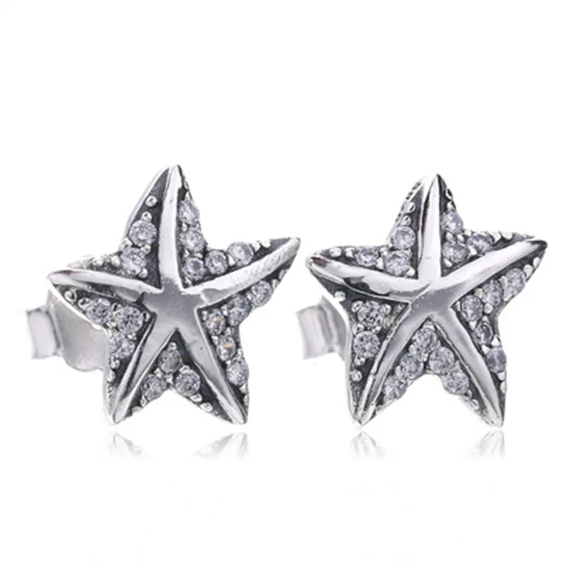 Hot Sale 100% 925 Sterling Silver Star Tropical Starfish Stud Earrings Clear CZ for Women Fashion Jewelry
Hot Sale 100% 925 Sterling Silver Star Tropical Starfish Stud Earrings Clear CZ for Women Fashion Jewelry