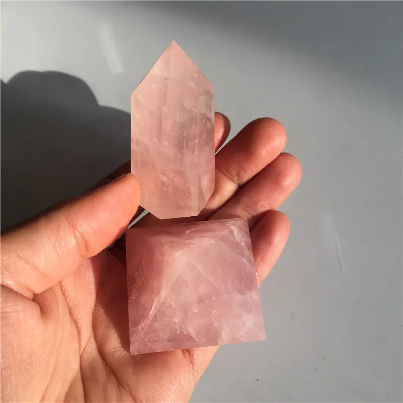 2pcs natural pink rose quartz wand and pyramid healing crystals wicca cured obelisk wand for home & room & party decoration
2pcs natural pink rose quartz wand and pyramid healing crystals wicca cured obelisk wand for home & room & party decoration