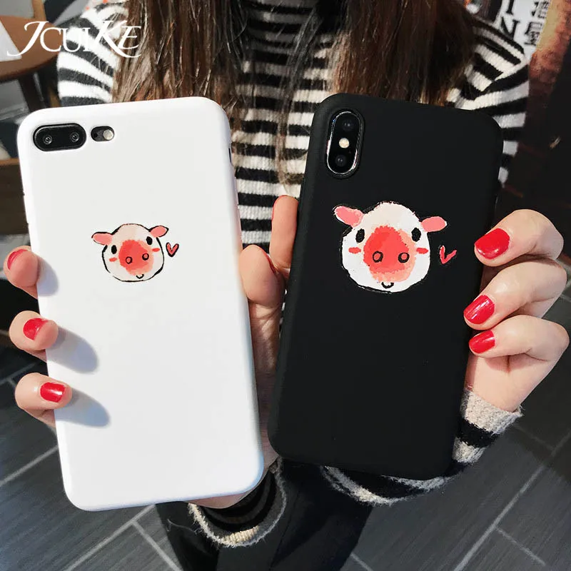Мультфильм свинья телефон чехол для iphone 6 S чехлы забавные животные любовь пары IMD