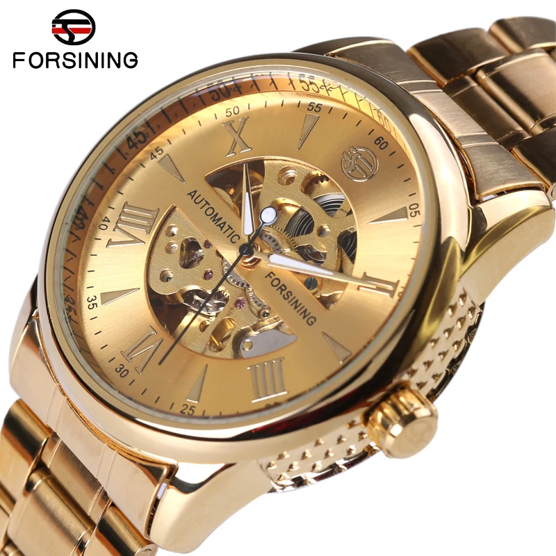 Forsining Retro Golden Series Transparent Case 3D Logo Stainless Steel Mens Watches Top Brand Luxury Mechanical Skeleton Watches
Forsining Retro Golden Series Transparent Case 3D Logo Stainless Steel Mens Watches Top Brand Luxury Mechanical Skeleton Watches