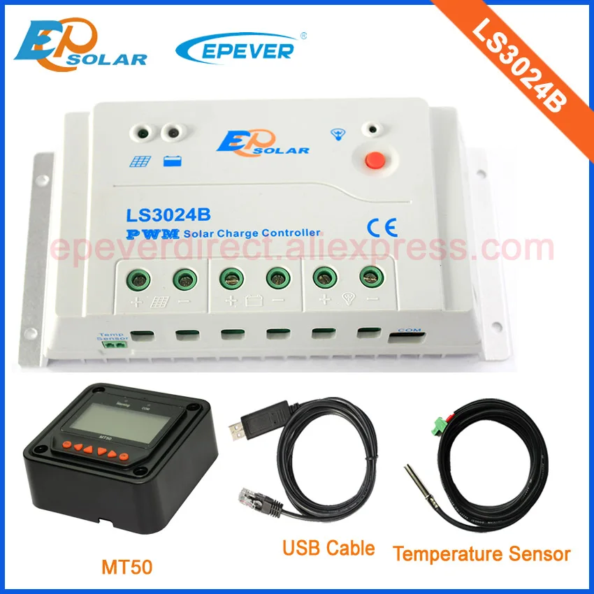 Solar battery charge controller LS3024B 30A 30amp with MT50 remote meter and USB cable connect+temperature sensor
Solar battery charge controller LS3024B 30A 30amp with MT50 remote meter and USB cable connect+temperature sensor