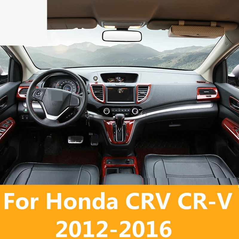 Для Honda CRV CR V 2012 2016 ABS цвет под дерево крышка приборной панели комплект отделки