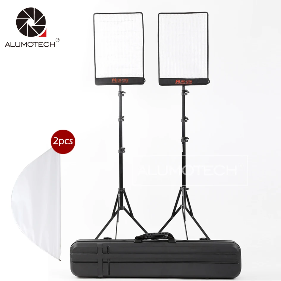 ALUMOTECH Waterproof Bi-color 3200-5600K Dimming Foldable LED 50WX2 Light+Tripod Kit+Softbox For Studio Fotografic Video Foto
ALUMOTECH Waterproof Bi-color 3200-5600K Dimming Foldable LED 50WX2 Light+Tripod Kit+Softbox For Studio Fotografic Video Foto