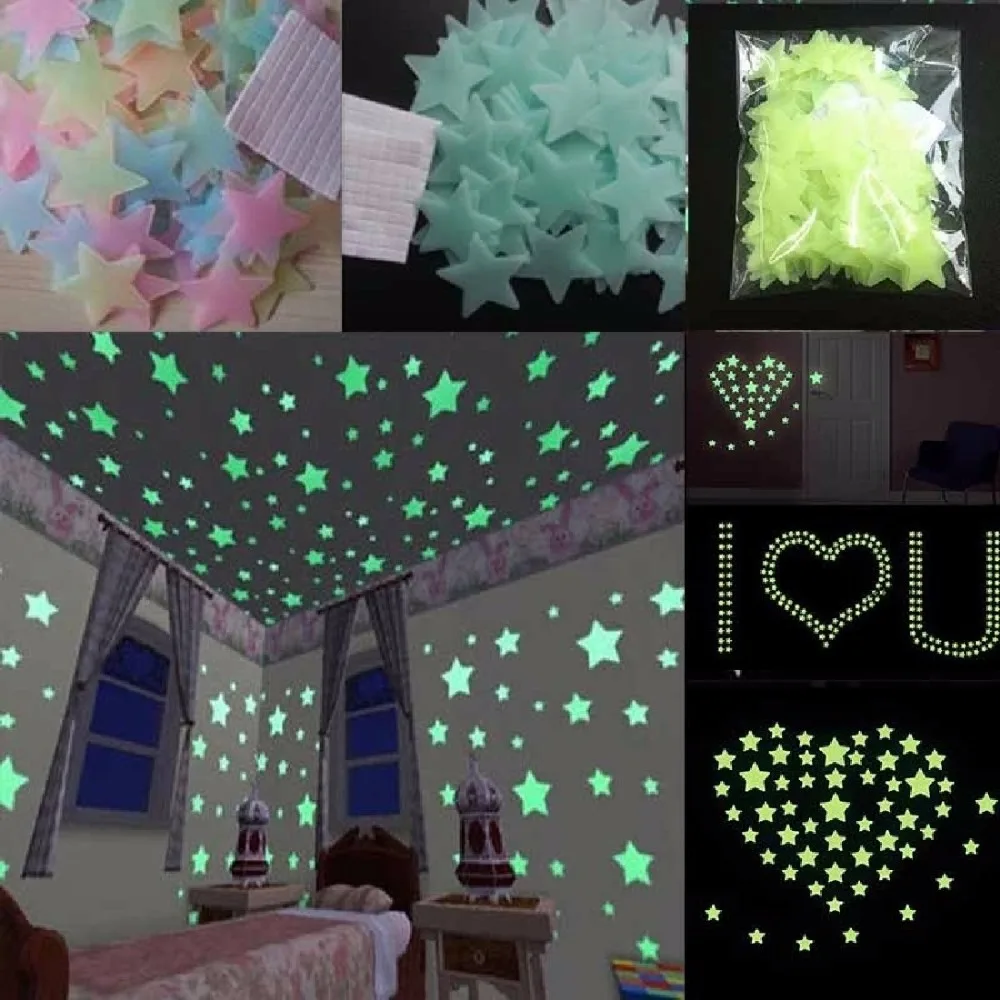 100Pcs/Pack Luminous Stars Glow In The Dark Stars For Kids Fluorescent Decoration Dark Baby Kids Bedroom Decal Stars Home Decor
100Pcs/Pack Luminous Stars Glow In The Dark Stars For Kids Fluorescent Decoration Dark Baby Kids Bedroom Decal Stars Home Decor