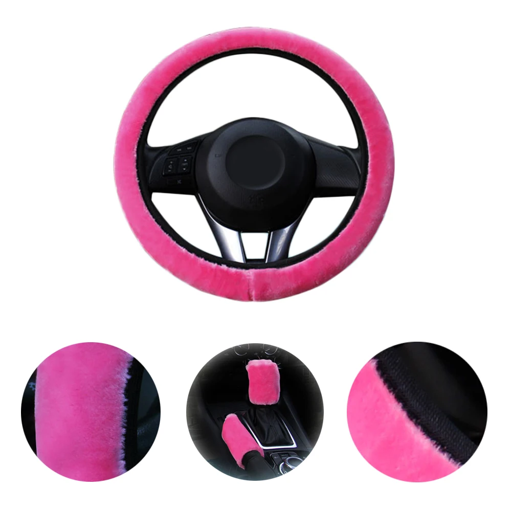 Car Steering Wheel Cover Gearshift Handbrake Cover Protector Decoration Warm Super Thick Plush Collar Soft Black Pink Women Man
Car Steering Wheel Cover Gearshift Handbrake Cover Protector Decoration Warm Super Thick Plush Collar Soft Black Pink Women Man